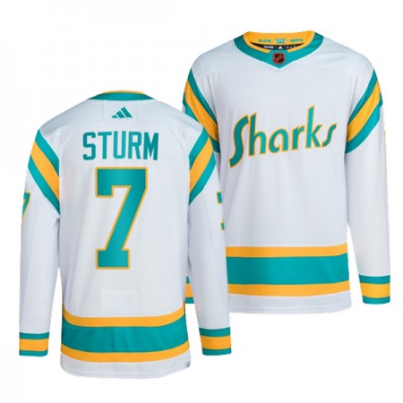 San Jose Sharks Dresy Nico Sturm 7 2022-23 Bílý Reverse Retro 2.0 Authentic - Pánské San Jose Sharks Dresy Nico Sturm 7 2022-23 Bílý Reverse Retro 2.0 Authentic - Pánské